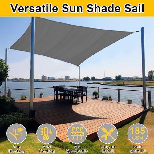 13'x20' Sun Shade Sail Dark Gray Curved Rectangle Customizable (Dark Gray / 13'X20' custom)