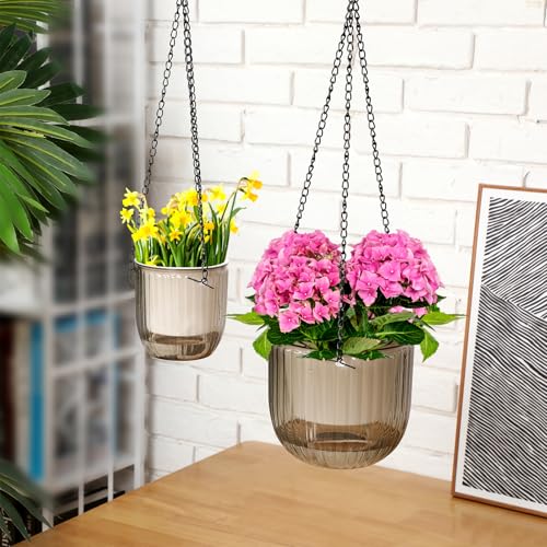 4 Pcs 6.5'' 4.5'' Hanging Self Watering Pot for Indoor Plant (4 Count)