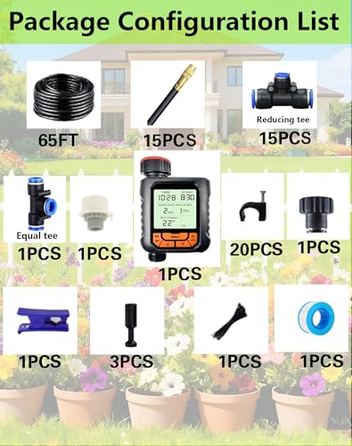 360° Adjustable Drip Irrigation Sprinkler Kit (65 FT)