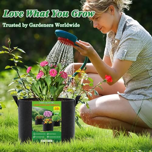 20 Gallon Plant Grow Bags 4 Pack 300G Fabric Pots with Handles (Black / 20 Gallon)