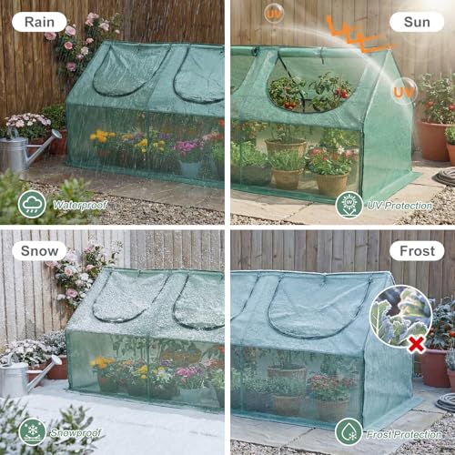 9 x 3 x 3 ft Mini Greenhouse with 3 Zipper Doors