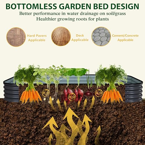 8x4x1FT Raised Garden Bed Outdoor (Gray / 8x4x1FT)