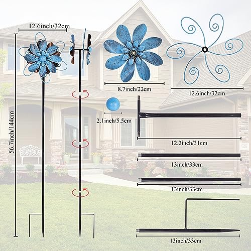 Wind Spinners Outdoor (Flower-blue)
