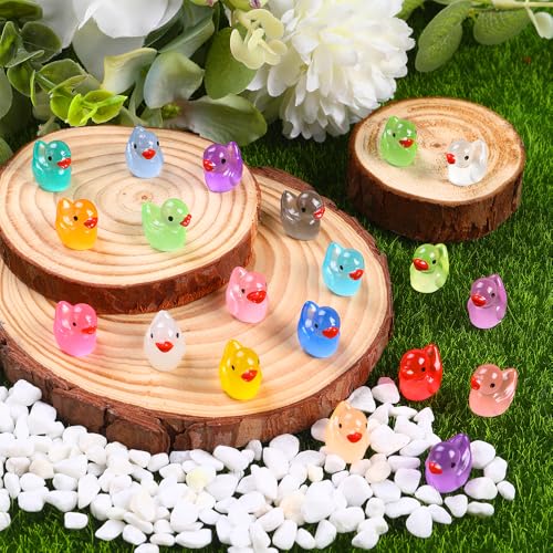 200pcs Luminous Mini Resin Ducks 20 Colors (200Pcs-Luminous Ducks)
