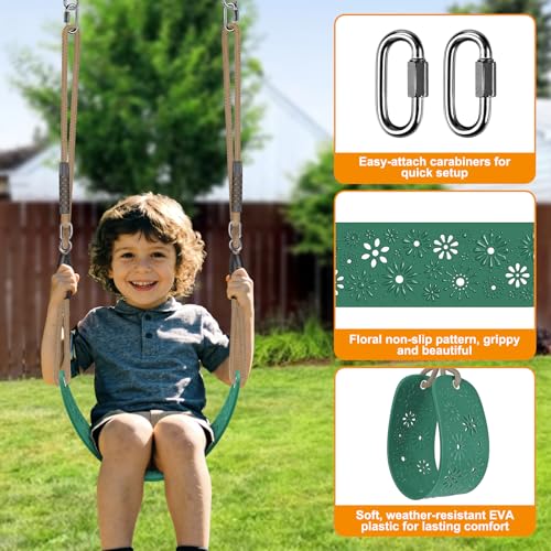 Swing Set Accessories Kids Swing Seat with Adjustable Rope (Green Swing Seat (1 Pack))