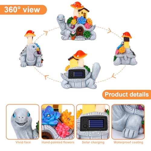 Solar Garden Decor Turtle (solar turtle statue)