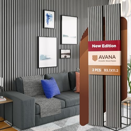 Acoustic Wood Wall Panels (Gray / 94X11 (2 PCs))