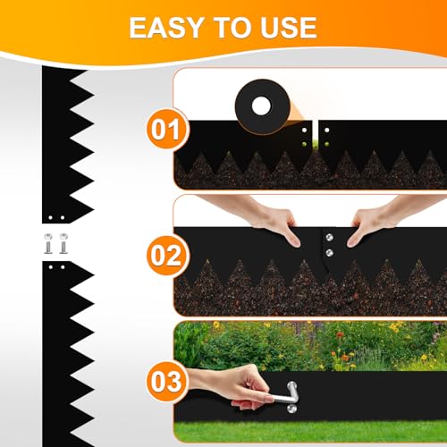 6 Pack Metal Edging for Landscaping (Black / 4 inches)