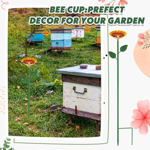 1 Pcs Metal Bee Watering Station (Yellow)