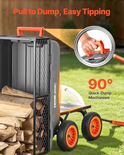 800LBS 7 CU.FT Poly Garden Cart Dump Wagon (Grey01)
