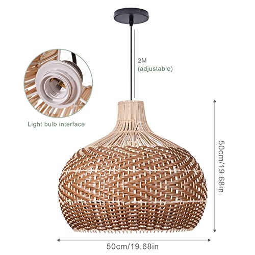 19.68" Wicker Chandelier Coffee (50cmx45cm)