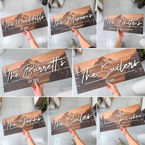 Custom Mountain Family Name Sign (XX Large)