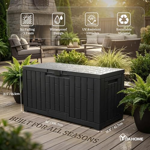 60 Gallon Outdoor Storage Box (Dark Black / 60 Gallon)