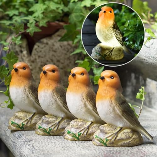 Solar Bird Garden Statue with Lights
