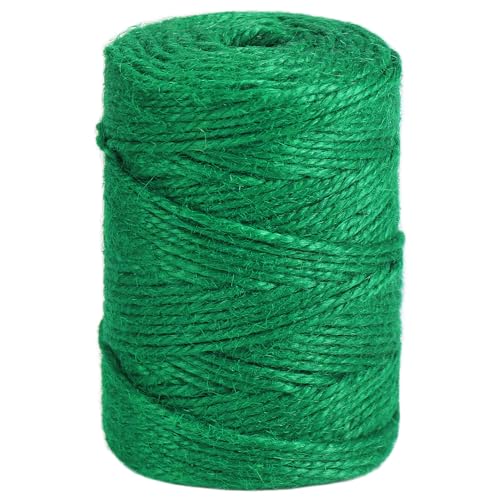 328ft 3mm Jute Garden Twine Green Heavy Duty for Plants (328 Foot)