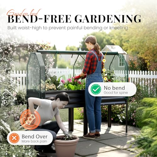 Large Raised Garden Bed with Legs & Netting 72×23×55 in