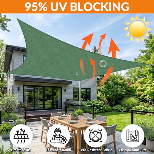 19'X19' Sun Shade Sail Dark Green Curved Square Customizable (Dark Green / 19'X19' custom)
