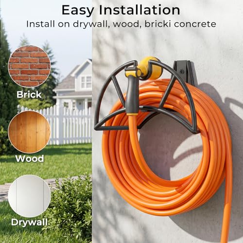 Garden Hose Holder Wall Mount (All Balck / Standard)