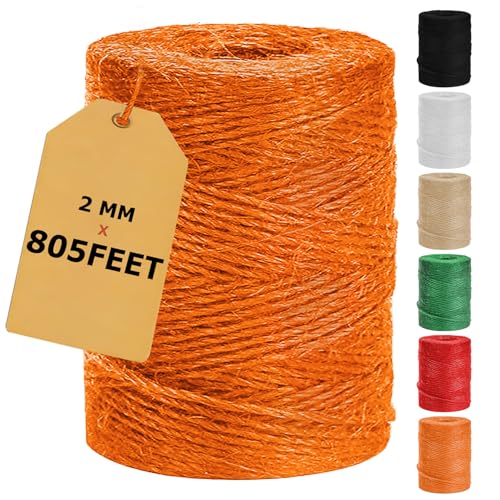 805FT Orange Natural Jute Twine String Rope Cord (805 Foot)