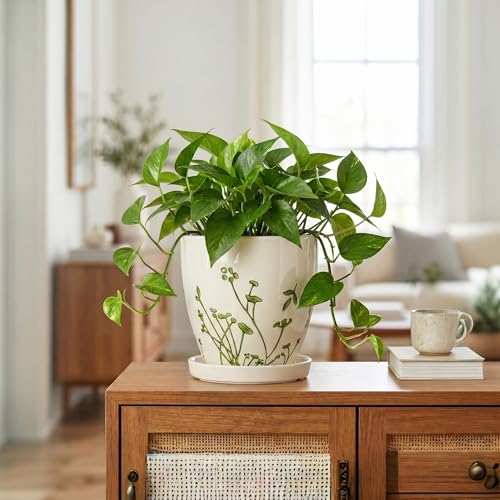 6 Inch Plant Pot (6 Inch / Grasses White)