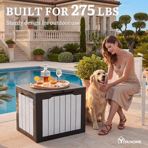 35 Gallon Deck Box (Black & Wood-Grain Gray / 30 Gallon)