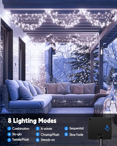 240 LED Solar Fairy Lights Outdoor Waterproof IP65 (Cool White / 19.6Ft)