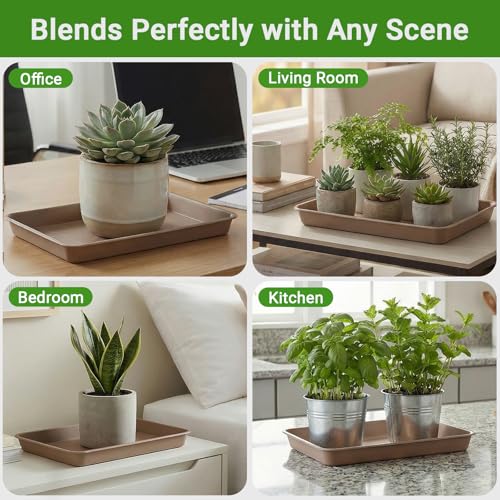3 Packs Plant Saucers for Indoors (13 Inch / Brown)