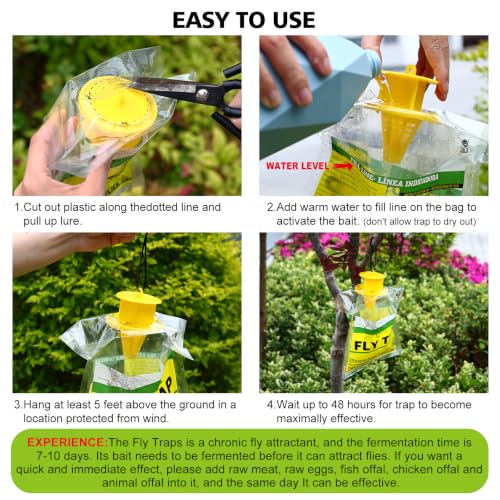 8 Pack Outdoor Hanging Fly Traps (Fly Traps Bag)