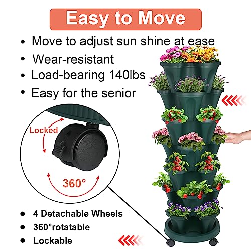 Stackable Planter (Dark Green / 7Tier-2 Pack)