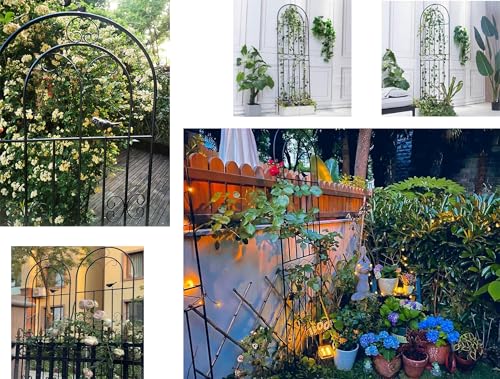 4 Pack 86.7" H x 19.7" WMetal Garden Trellis with Black Coating (86.7" H)