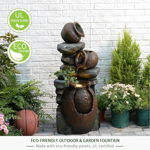 Garden Water Fountain (Brown-38.4''h)
