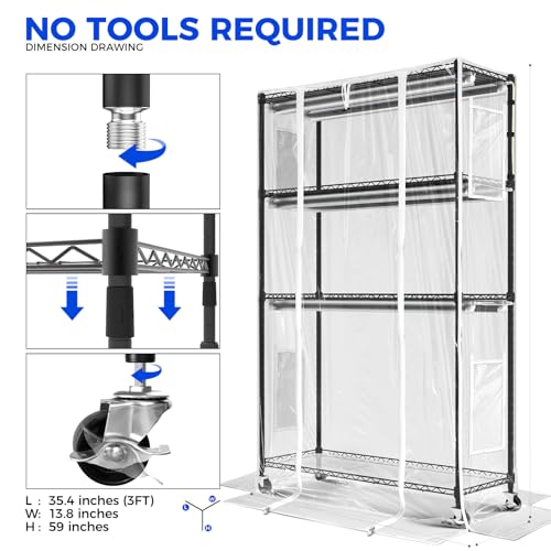 CX5Z Indoor Greenhouse with Grow Light (5000K-CX5Z / 35.4x13.8x59IN w/ Tent)