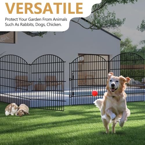 15 Panels Decorative Garden Fence with Lock (40in(H) X 36.25ft(L))