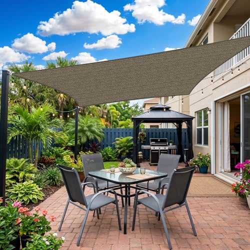 25'X32' Sun Shade Sail Brown Curved Square Customizable (Brown / 25'X32' custom)