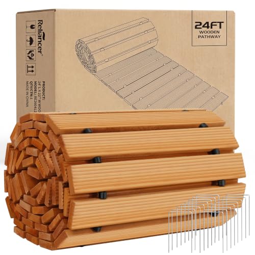 24' Wooden Garden Pathway (24ft (L) x 22in (W) / Natural-straight)