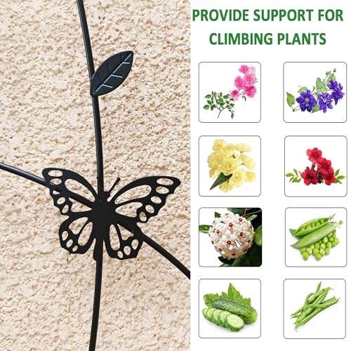 6 Pack Metal Garden Trellis 6FT Outdoor Garden Fence Rustproof Trellis for Climbing Plants Support Roses Flower Lawn Decoration (6 Count)