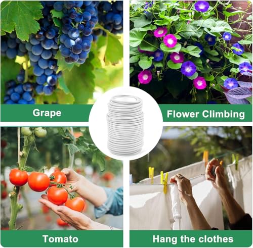 Soft Plant Ties for Support (2pcs White Plant Wire)