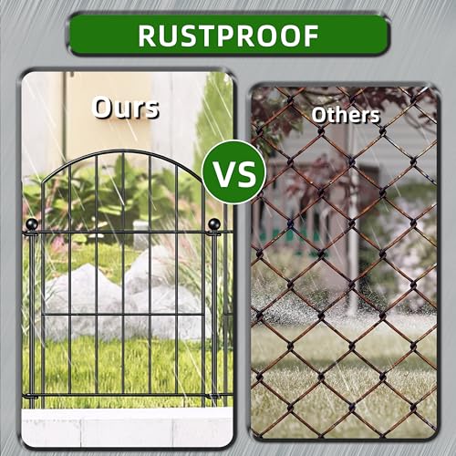 Metal Garden Fence 17 in x 10 ft (17"Hx10ft (10 Panels))