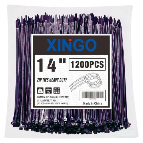 14 Inch Purple Zip Ties 1200 PCS (Purple / 14“(1200PCS))