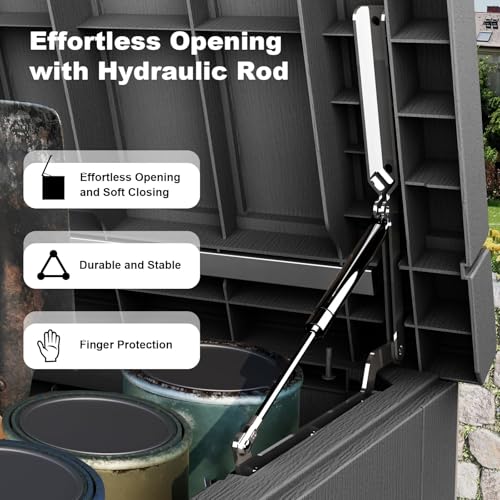 Deck Box 280 Gallon Large Outdoor Storage Box (Black / 280 Gallon)