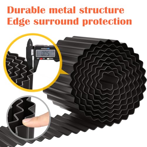 Corrugated Metal Garden Edging 12" x 40Ft (Black)