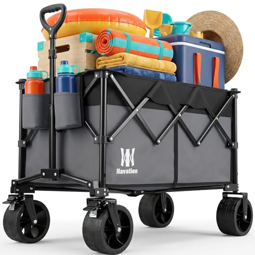 330Lbs Collapsible Folding Wagon (Gray / 165L)