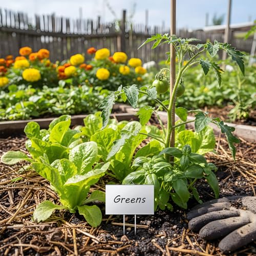 50 Pcs Large Plant Marker (5'' X 3'' with 11'' Stake / Silver)