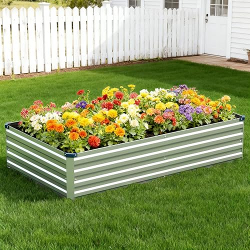 2PCS 10x3x1ft Galvanized Raised Garden Beds Kit