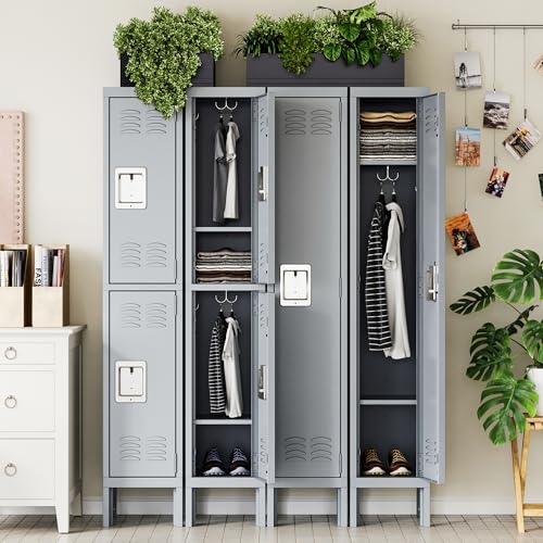 Metal Lockers for Employees (2 Door-Small / Grey)