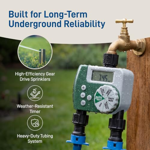 2-Zone All-in-One Automatic Watering System, DIY Lawn Kit - 50021 (Large Area)