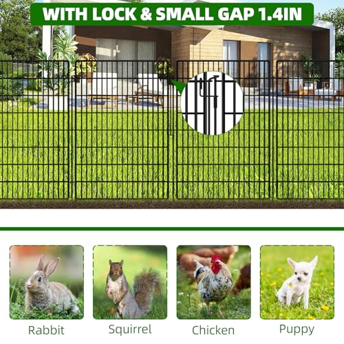 5 Panels Garden Fencing Animal Barrier with Lock (40in(H))