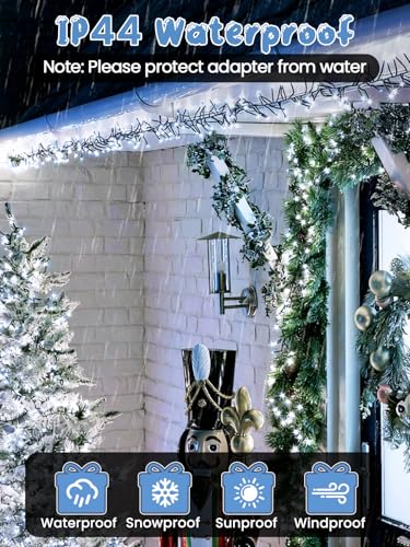 Christmas Cluster Lights 25FT 500 LED String Lights with Remote Cool White (Cool White / 500LED)