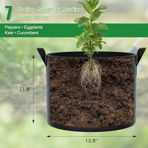 7 Gallon Grow Bags 4 Pack (Black / 7 Gallon)