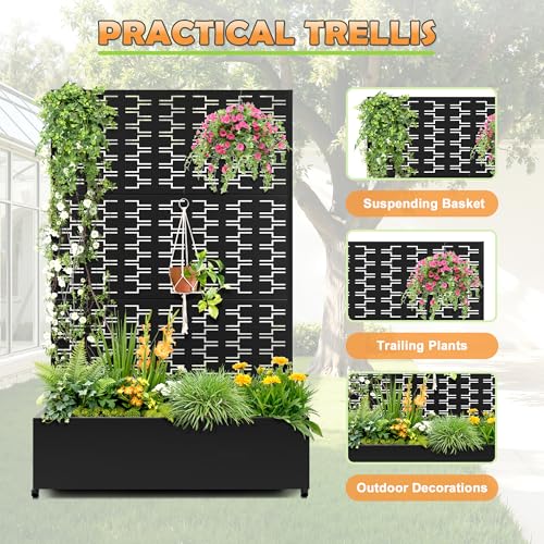 Metal Raised Garden Bed (Black-brick / 71" x 47" x 16")